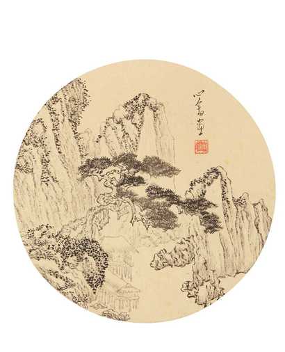 溥心畬 山水 立轴